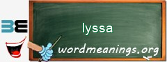 WordMeaning blackboard for lyssa